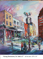 Going Downtown, St. John's-2, Oil on Canvas